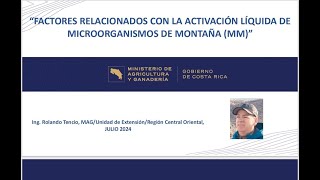 Factores relacionados con la activación líquida de microorganismos de montaña MM video1108998009 [upl. by Alasdair348]