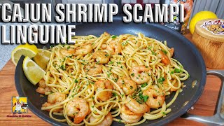 Cajun Shrimp Scampi Linguine  Cajun Pasta Recipe [upl. by Aniaz]