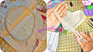 🌺 🦪 DIY Pearl Beads Necklace tutorial necklace diy artworkjournal youtube [upl. by Maurizia]