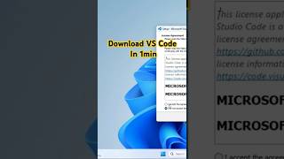 VS Code installation in 1 min vscode shortsfeed trending viralvideo coding [upl. by Ahsilad852]