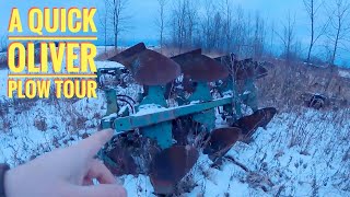 A Quick Little Equipment Tour A Bunch Of Oliver Plows A 4 Bottom Rollover Plow [upl. by Anitsahs]