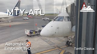 Reporte de Viaje Monterrey  Atlanta  Aeromexico  AM978  Embraer 190 [upl. by Ellek752]