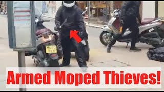 Motorcycle Theft  Moped Thieves Compilation UK 2018 [upl. by Odnalref]