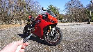 2019 Ducati Panigale V4 S Exhaust Walkaround Test Ride and Review [upl. by Hgielram868]