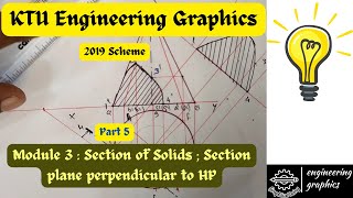 KTU Engineering Graphics Module 3 Part 5  Sections of Solids resting on HP [upl. by Mina]