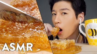 ASMR RAW HONEYCOMB No Talking STICKY RELAXING Eating Sounds  Zach Choi ASMR [upl. by Christianna]