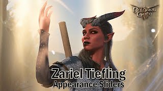 Female Zariel Tiefling  Character Customization Appearance Sliders  Baldurs Gate 3 [upl. by Carly]