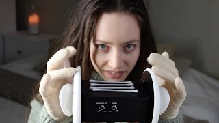 ASMR Whisper Ear Cleaning amp Ear Blowing With Latex Gloves [upl. by Yehudi363]