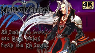 Kingdom Hearts All Sephiroths Appearances Cutscenes amp Boss Battles 4K60fps  Final Fantasy VII [upl. by Adrian]