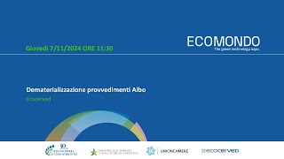 ECOMONDO 2024  Dematerializzazione provvedimenti Albo 71124 [upl. by Zarihs]