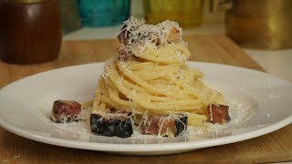 Spaghetti carbonara   Vaříme s Kubíčkem RECEPT 79 [upl. by Noyahs]