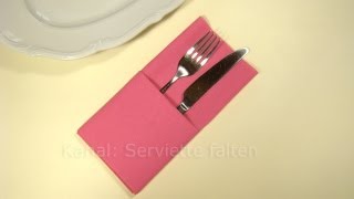 Servietten falten Einfache Bestecktasche falten Tisch decken originell  Weihnachten [upl. by Eremehc]