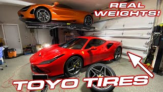 F8 vs 720S REMATCH WEIGHIN  BAD News with the Toyo R888R Tires  Ferrari F8 vs McLaren 720S [upl. by Shum270]