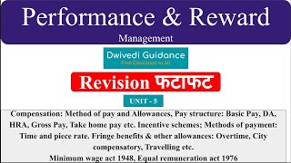 5  Performance and Reward Management Compensation Pay Structure Method of Payment Minimum wage [upl. by Sauers950]