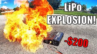 HUGE LiPo FIRE  Battery Explosion How much damage can it do [upl. by Amaras]