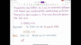 45 Coeficientes indeterminados Método del anulador [upl. by Icram]