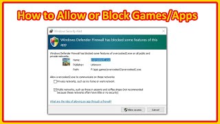 How to Allow gamesapps in your Firewall if you accidentally blocked it in Windows 10  TUTORIAL [upl. by Shani]