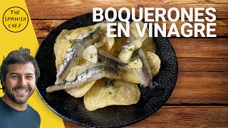 Spanish Boquerones en Vinagre  Pickled marinated anchovies [upl. by Bernardine]