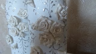 DIY Украшение свадебного шампанского часть 1 Decoration Wedding champagne part 1 [upl. by Fondea]