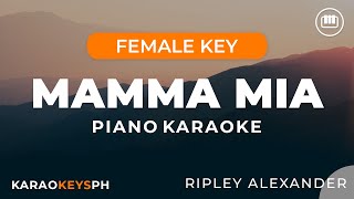 Mamma Mia  Ripley Alexander Female Key  Piano Karaoke [upl. by Marigolde299]