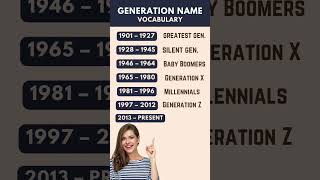 Generation Name Vocabulary Do You Know Yours 🕰️👶shorts vocabulary [upl. by Edrahc]