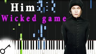 Him  Wicked game Piano Tutorial Synthesia  passkeypiano [upl. by Lud]