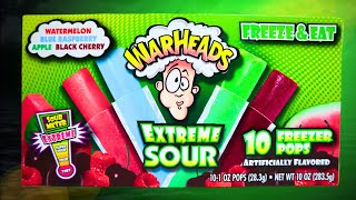 WarHeads Extreme Sour Freeze Pops Review [upl. by Enneles]