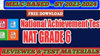 NATIONAL ACHIEVEMENT TEST NAT REVIEWER FOR GRADE 6  UPDATED FILES SY 20232024 [upl. by Ias]