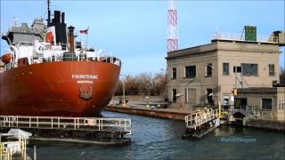 Ship FRONTENAC Lowered at Lock 7 Welland Canal 2015 [upl. by Noreen]