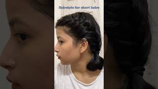 🎀cute hairstyle for short hairs 🎀 hairstyle cute shorts beauty hairtutorial [upl. by Ilat191]