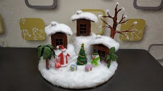 How to Make DIY Miniature Winter Wonderland Zen Garden  Christmas Decoration Project for School [upl. by Enyaz91]