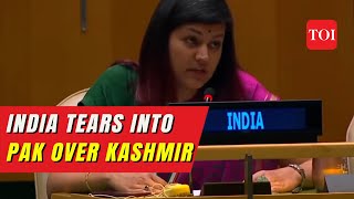 India Slams Pakistan at UNGA for raking up Kashmir Issue asks to vacate occupied areas [upl. by Enitram]