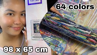 ✨asmr✨ KITTING UP MY BIGGEST DIAMOND PAINTING EVER [upl. by Nitz764]