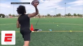 Colin Kaepernick shows off passing skills in workout  ESPN [upl. by Redle543]