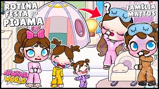 ROTINA DA NOITE  FESTA DO PIJAMA COM A FAMÍLIA MATTOS NA NOVA MANSÃO EM AVATAR WORLD HISTÓRIAS [upl. by Torrin]