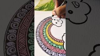 Draw an easy mandala with me 🎨🌈 art shorts colors drawing pastel [upl. by Aylmar]