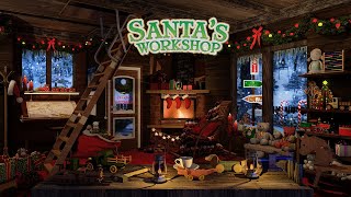 Santas Workshop Ambience ASMR🎅🎄Blizzard sounds Crackling Fire amp Crafting Sounds Christmas Ambience [upl. by Yalahs]