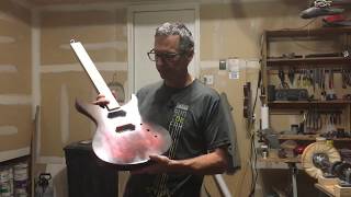 How To Spray A Two Color Dye Burst Onto A Guitar Body [upl. by Ezirtaeb]