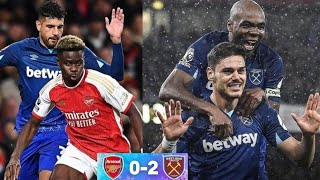 Arsenal vs West Ham 02 epl highlights 2023  Soucek goal vs Arsenal  Mavropanos goal vs Arsenal [upl. by Aneehsit]