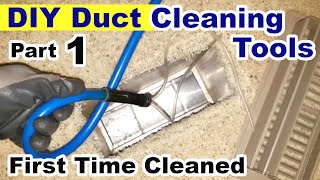 DIY Air Duct Cleaning Tools part 1  How I Cleaned Air Ducts using DIY Equipment 40 year old house [upl. by Deena294]