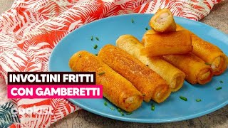 Involtini di pane fritti con gamberetti croccanti e sfiziosi [upl. by Rosita524]