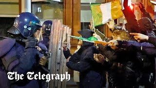 Dublin riots violent clashes with police is worst disorder in decades [upl. by Domeniga961]