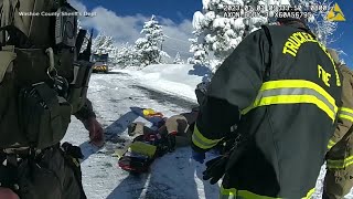 Jeremy Renner snow plow accident caught on body cam video [upl. by Ahsineg]