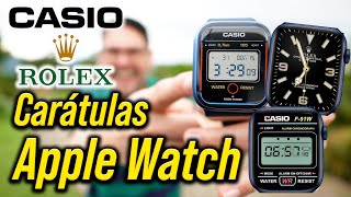 Carátulas de Casio y Rolex para tu APPLE WATCH  GRATIS [upl. by Roselin]