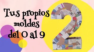 CÓMO HACER MOLDES PARA PIÑATAS DE CARTÓN  NÚMEROS DEL 0 AL 9  PIÑATA NÚMERO 2 [upl. by Vocaay705]