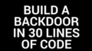 Build a Backdoor in 30 lines of Code More details in description [upl. by Levin]