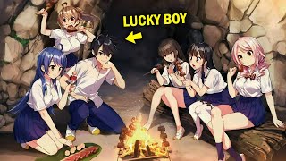 The Lucky Boy Who Survived On A Desert Island With Four Wives And Became The Leader  Manga Recap [upl. by Malkah843]