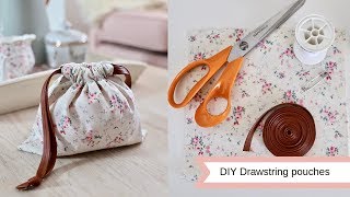 DIY drawstring pouches easy sew [upl. by Neala]