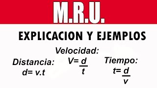 Movimiento Rectilineo Uniforme MRU  Explicación Formulas y Ejemplos [upl. by Kcirrem862]