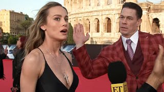 John Cena CRASHES Brie Larsons Fast X Interview Exclusive [upl. by Tallbott]